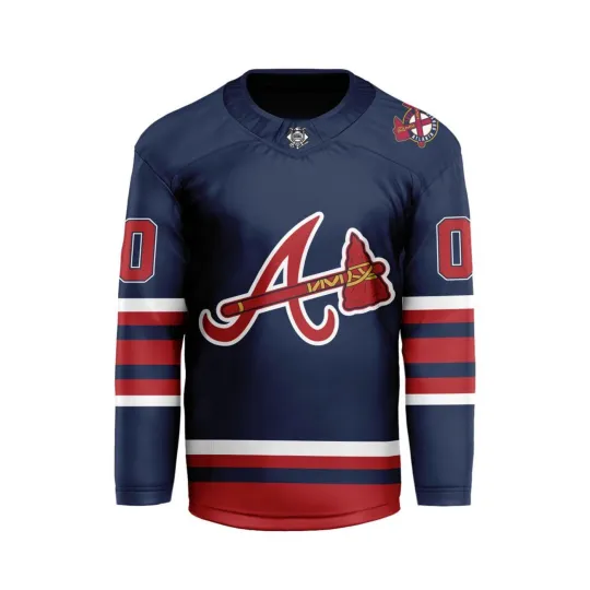 Discover Personalized Atlanta Braves Alternate Hockey Shirt Men's Fan Gear Christmas Gift