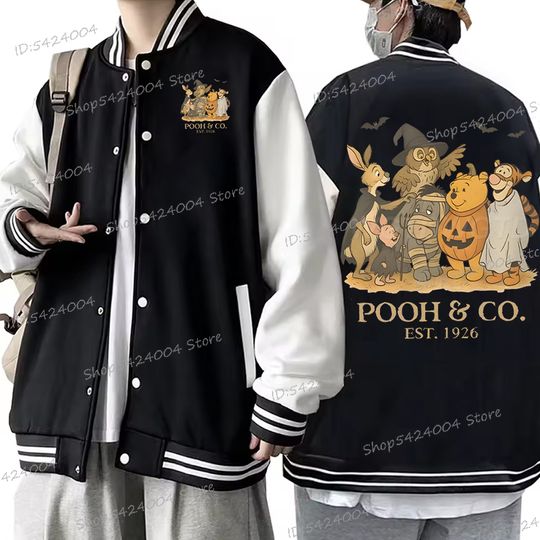 Discover New Autumn Halloween Mickey Mouse Disney Jackets Cartoon Anime Long Sleeve Casual Disneyworld Casual Clothing Baseball Uniform