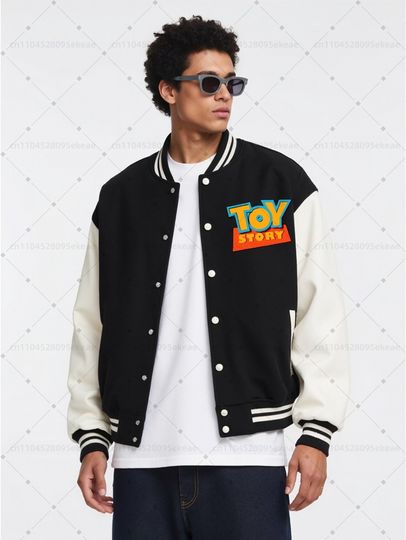 Discover DISNEY Toy Story & s Varsity Baseball Jacket Men Fashionable Sports and Leisure Autumn Winter Jacket Loose Cartoon Top Teenagers