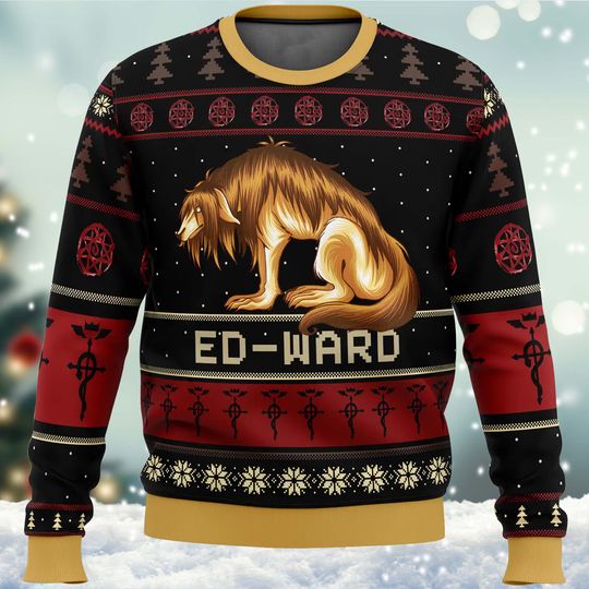 Fullmetal Alchemist Chimera Nina Tucker Ed-ward Ugly Christmas Sweater, Ed-ward Ugly Christmas Sweater, Christmas Sweater.