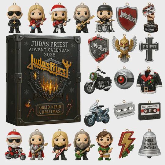 Discover Judas Priest Advent Calendar 2025, 24 Heavy Metal Mini Figures & Ornaments, Rock Christmas Gift for Fans Collectors