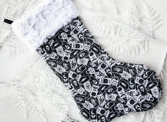 Discover Tarot Card Christmas Stocking, Spooky & Goth Christmas Stocking, Witchy Holiday Decor