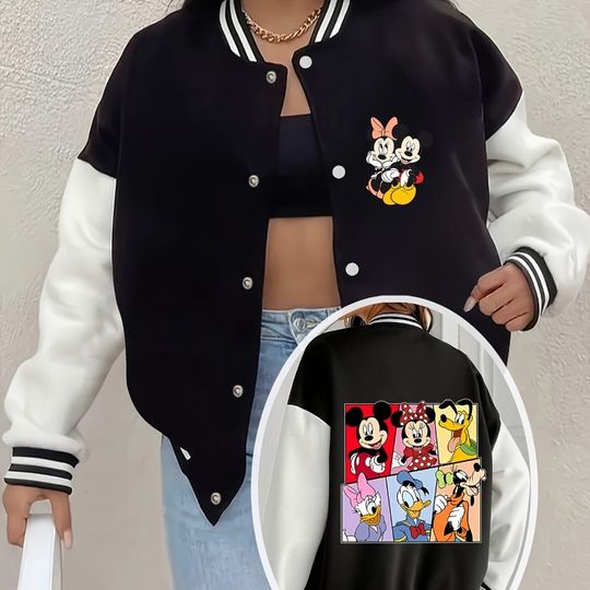 Discover Disney Mickey Mouse Series Jacket Baseball Jacket Women's Y2K Autumn and Winter Hot Item Casual and Fashionable Unisex Top