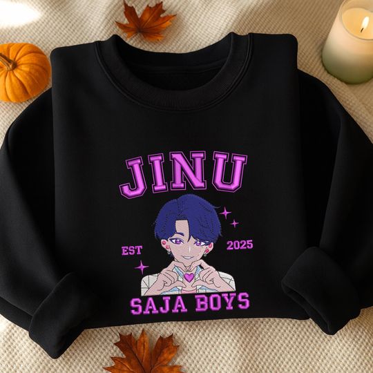 Discover Kpop Saja Boys Embroidered Sweatshirt, Kpop Idol Group Embroidered Shirt, Demon Hunters Movie Merch, Kpop Movie Fan Gift, Kpop Anime Shirt