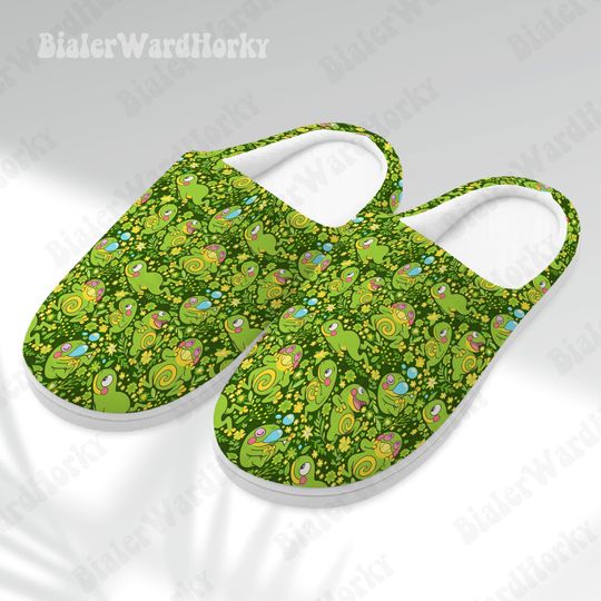Discover Polited Slippers -  Poliwag Evolution Plush House Shoes - Green Frog Anime Footwear Special Gamers Gifts
