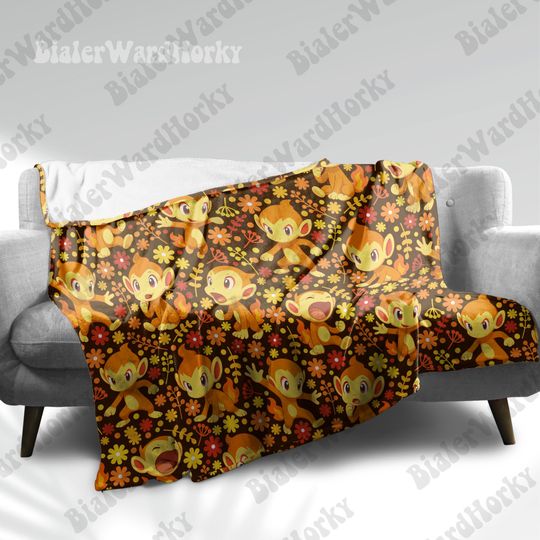 Discover Chimchar Blanket Cozy Blanket - Fire Monkey Anime Style Throw - Energy Plush Home Decor