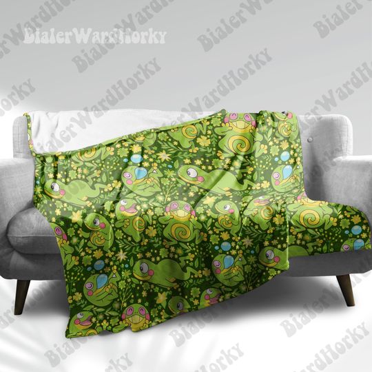 Discover Politoed Blanket: Grass Frog Anime Cozy Blanket, Poliwag Evolution Natural Style Throw Soft Plush Blanket, Unique Anime Print Cozy Blanket