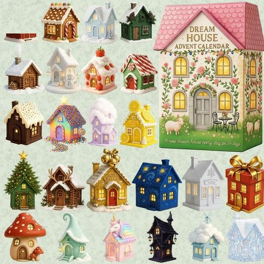 Discover Dream House Advent Calendar 2025, Cute House Xmas Calendar, Calendar With Acrylic Christmas Ornaments, Countdown Calendar