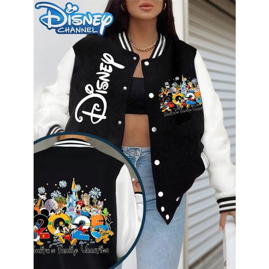 Discover Disney Minnie Mouse Jacket Women's Y2K Style Jacket Autumn/Winter New Casual Fashion Unisex Streetwear