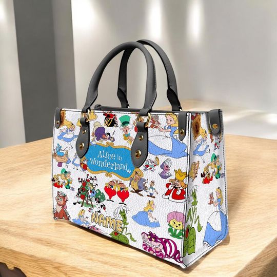 Alice In Wonderland Leather Bag - Gift for Birthday or Travel