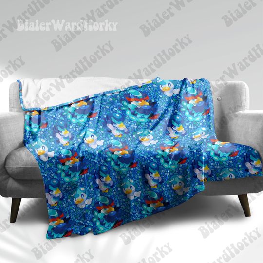 Discover Quaxly Evolutions Blanket: Water Duck Anime Cozy Blanket, Natural Style Throw Soft Plush Blanket, Unique Anime Print Cozy Blanket