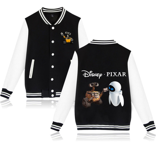 Discover Wall-E Robot Varsity Baseball Bomber Jacket Men Women Hip Hop Harajuku Jackets Kids Boys Girls Single Coats
