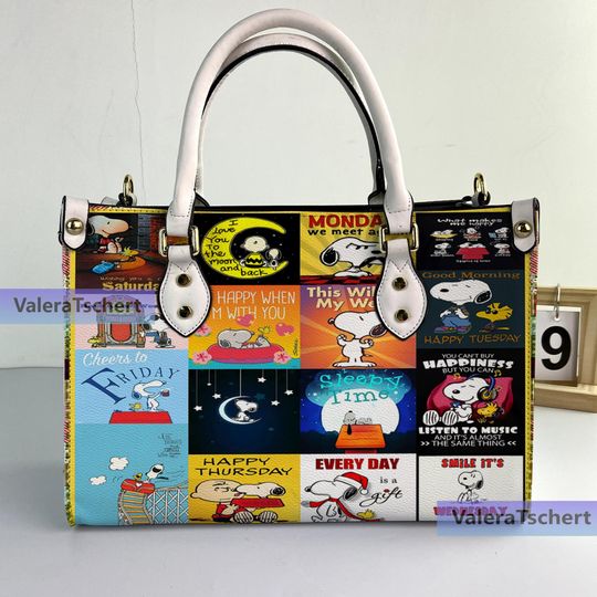 Discover Name Sn00py Cartoon Leather Bag Handbag, Sn00py Lover's Handbag, Women Crossbody Bag