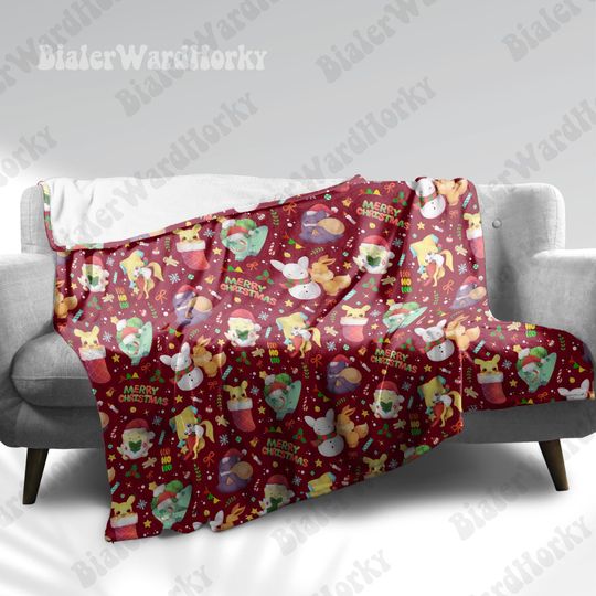 Discover Anime Christmas Blanket: Anime Colorful Kawaii Cozy Christmas Blanket Kawaii Throw Blanket, Gamer Decor Gift