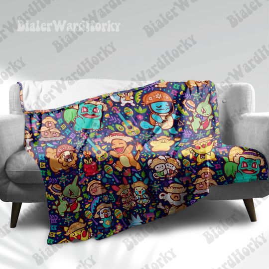 Discover Anime Mexican Festival Fleece Blanket: Colorful, Cozy, Unique Decor