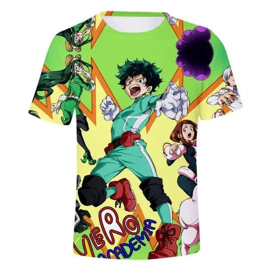 Hero Anime 3D T-Shirt Shoto Todoroki Midoriya Izuku Boku No Hero
