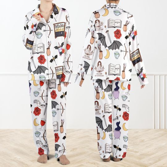 Acotar Pajama Set For Women And Kids, ACOTAR Pajama Set, Velaris Night Court Sleepwear, Fae Fantasy Bookish Gift, Cozy Book Lover PJs