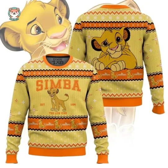 BG Simba The Lion King Ugly Christmas Sweater, The Lion King Movie Xmas Sweater