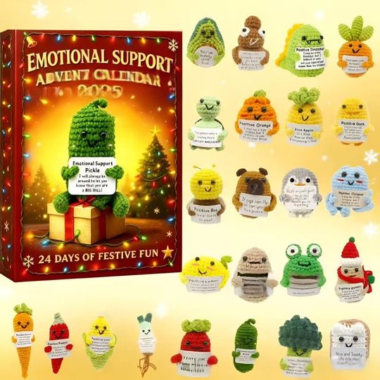 Discover Advent Calendar 2025 Emotional Support Calendar Daily Positive Messages Mental Health Self Care Gift Christmas Countdown 24 Mini Plush Gifts