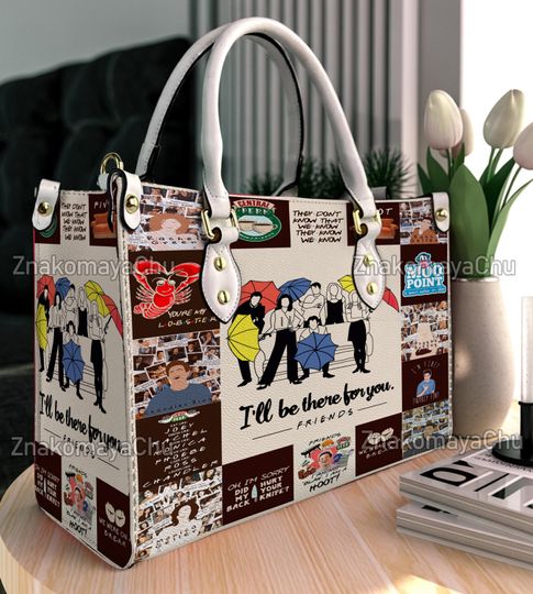 Friends TV Show Leather Handbag, Friends TV Movie Shoulder Bag, Vintage Crossbody Bag, Christmas Top Handle Bag