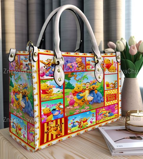 Discover Winnie The Pooh Leather Handbag, Winnie The Pooh Bear Shoulder Bag, Winnie Pooh Vintage Crossbody Bag, Christmas Top Handle Bag