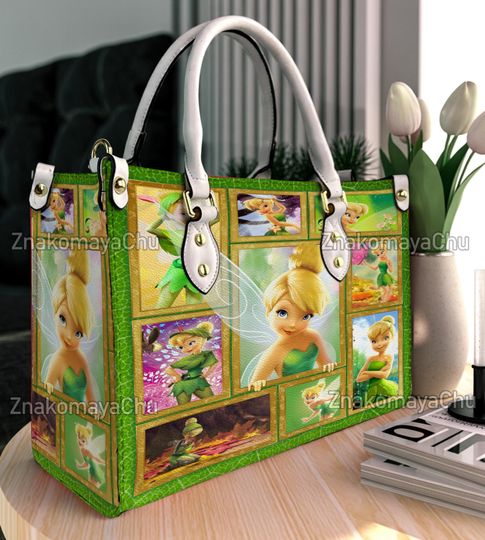 Tinker Bell Leather Handbag, Tinker Bell Shoulder Bag, Vintage Crossbody Bag, Christmas Top Handle Bag