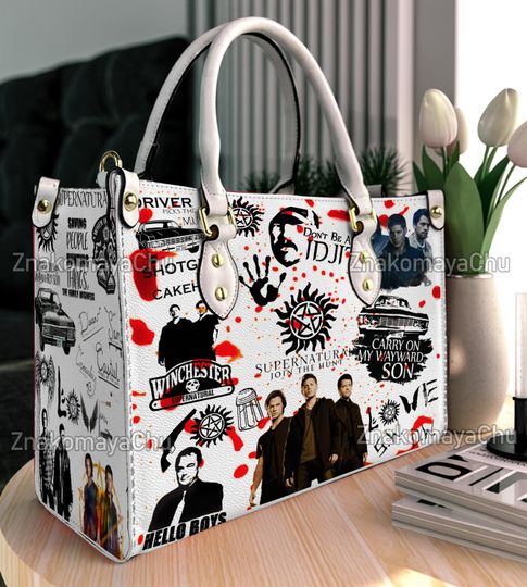 Supernatural Leather Handbag, Supernatural Shoulder Bag, Vintage Crossbody Bag, Top Handle Bag