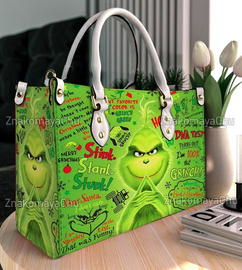 Discover funny character Christmas Leather Handbag, funny character Christmas Shoulder Bag, Christmas Vintage Crossbody Bag, Top Handle Bag