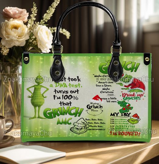 Discover funny character Christmas Leather Handbag, funny character Christmas Shoulder Bag, Christmas Vintage Crossbody Bag, Top Handle Bag