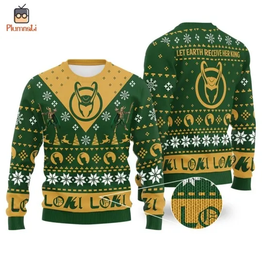King Loki Christmas Ugly Sweater, Superhero Christmas Sweatshirt