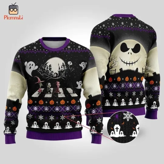 The Nightmare Before Christmas Ugly Sweater, Lock Shock and Barrel Christmas Ugly