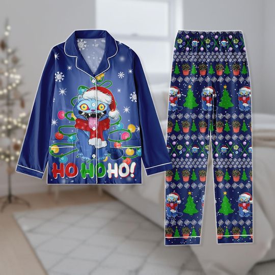 Discover Blue Tiger Christmas Pajamas, Blue Tiger Xmas Pajama Set, Holiday Family Gift, Funny Animal Matching Pajamas
