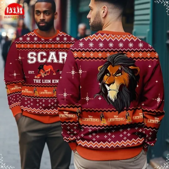 Christmas Scar Ugly Sweater, The Lion King Ugly Christmas Sweater