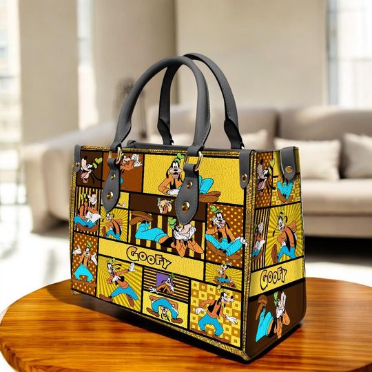 Discover Personalized Disney Goofy Leather Handbag - Custom Leather Bag