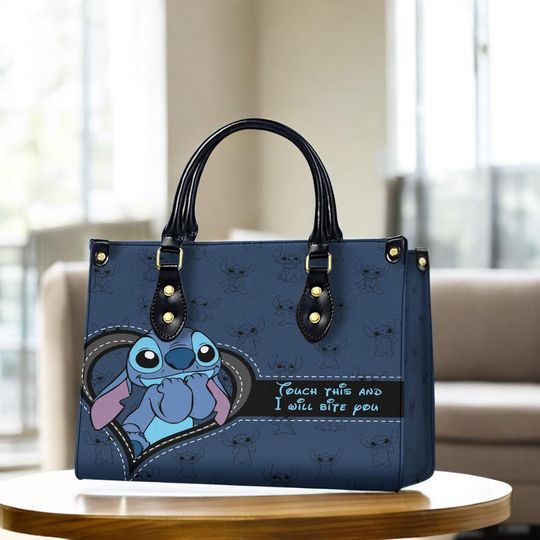 Discover Personalized Disney Stitch Leather Handbag -Custom Leather Bag