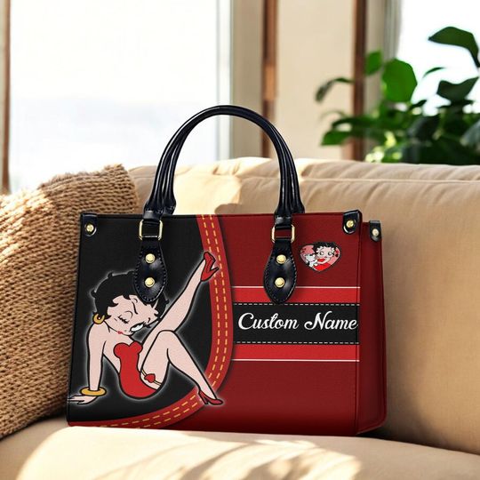 Discover Personalized Betty Boop Leather Handbag, Christmas Gift, Custom Leather Bag
