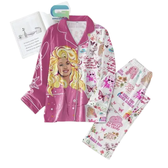 Dolly Parton You Look Into My Eyes And Light Those Dreamy Eyes Pajamas Set