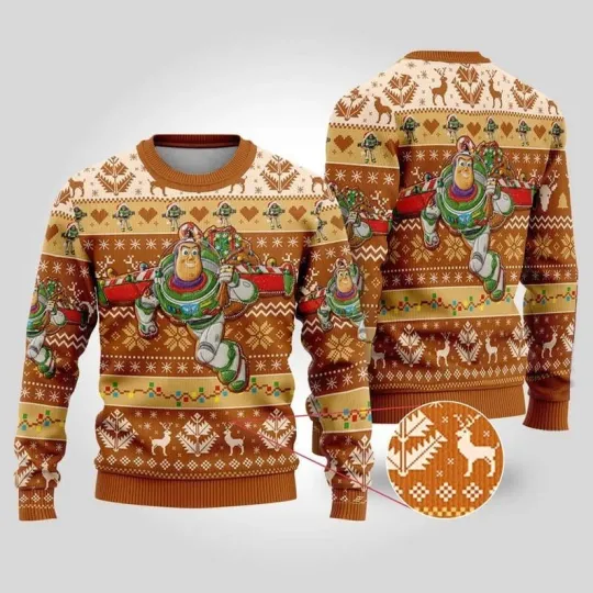 Disneyland Toy Story Ugly Christmas Sweater, Buzz Lightyear Gingerbread Christma
