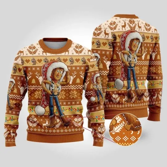 Discover Toy Story Ugly Christmas Sweater, Woody Gingerbread Christmas Shirt