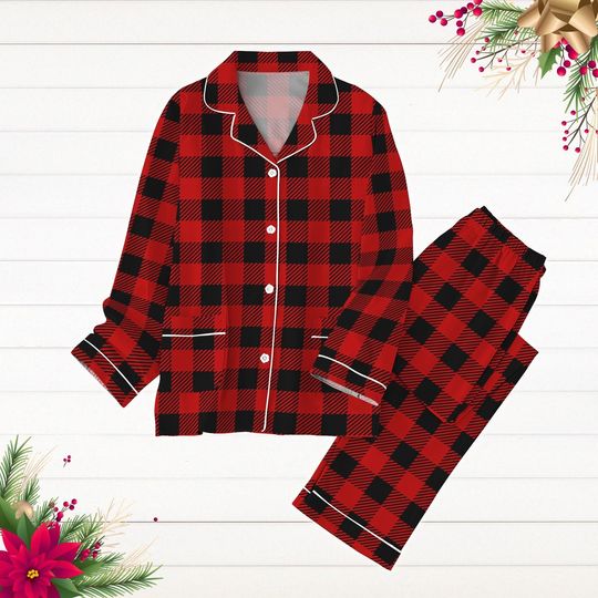 Discover Christmas Pajamas, Cute Plaid Xmas Pajamas, Family Matching Pajamas, Winter Season Pjs, Holiday Pyjamas, Pajamas For Party, Pj Set