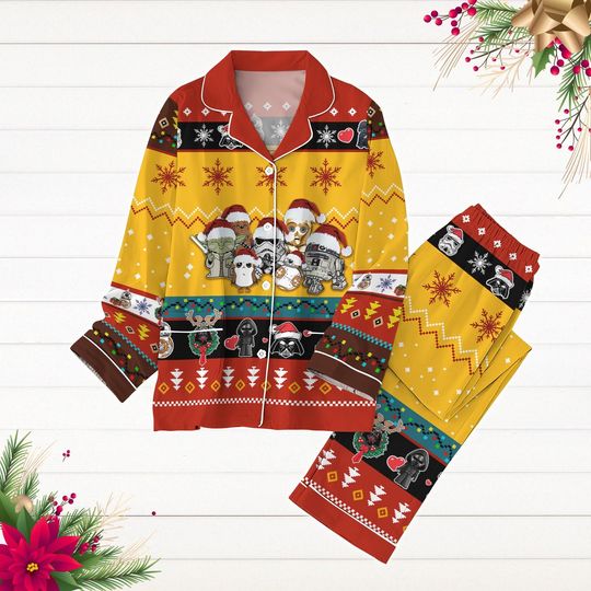 Discover Christmas Star Wars Pajamas, Darth Vader Holiday Pajamas, Xmas Lights Shirt, Disney Xmas  Pajamas For Party, Starwars Characters Pjs