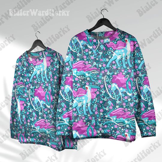 Discover Suicune Hoodie Sweatshirt: Legendary Water Dog Video Game Hoodie Shirt Anime Sweatshirt