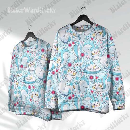 Discover Pachirisu Kawaii Hoodie: Anime Electric Squirrel Sweatshirt