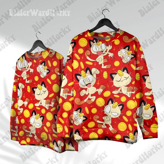 Meowth Hoodie: Colorful Anime Manga Sweatshirt, Team Rocket Style