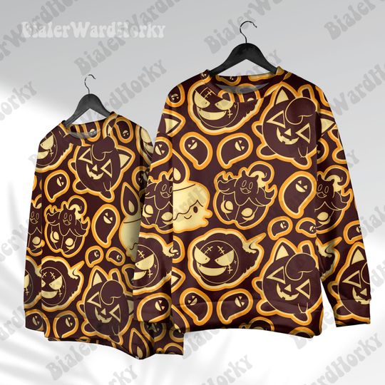 Discover Halloween Spooky Hoodie Sweatshirt Ghost Type Hoodie Shirt Anime Funny Gifts