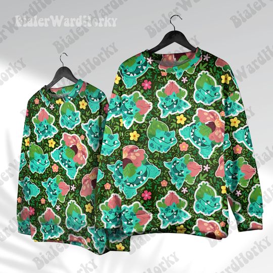 Bulbasaur Hoodie: Funny Anime Sweatshirt, Grass Type Shirt