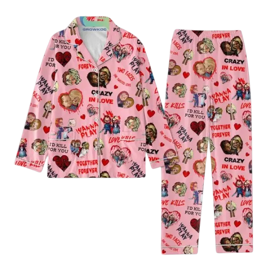 Chucky I Wanna Play Valentine Pajamas Set