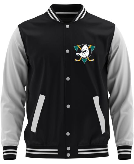 Mighty Ducks College Baseball Jacket Retro 90s Ice Hockey