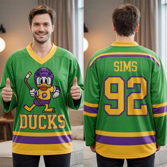 Funny The Mighty Ducks Movie Goldberg Custom Men's Hockey Jersey