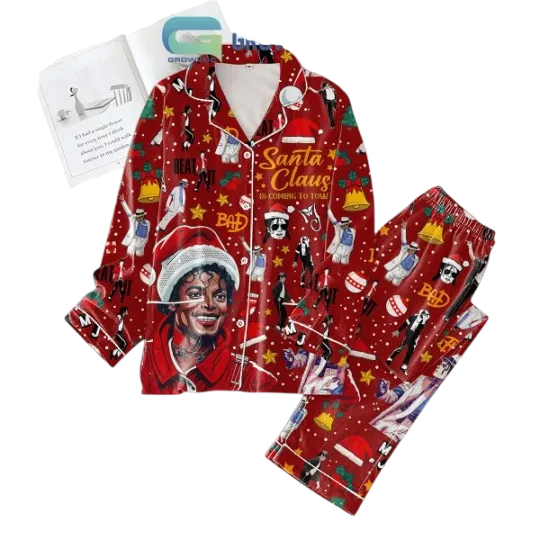 Michael Jackson Santa Claus Is Coming To Town Pajamas Set